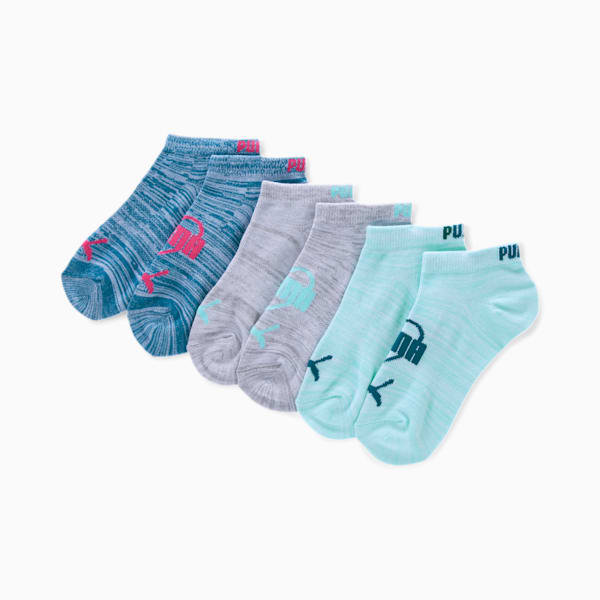 Girls' Low Cut Socks [6 Pack], BLUE / AQUA, extralarge